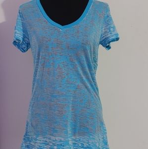 Transparent And Blue Pattern Large Top